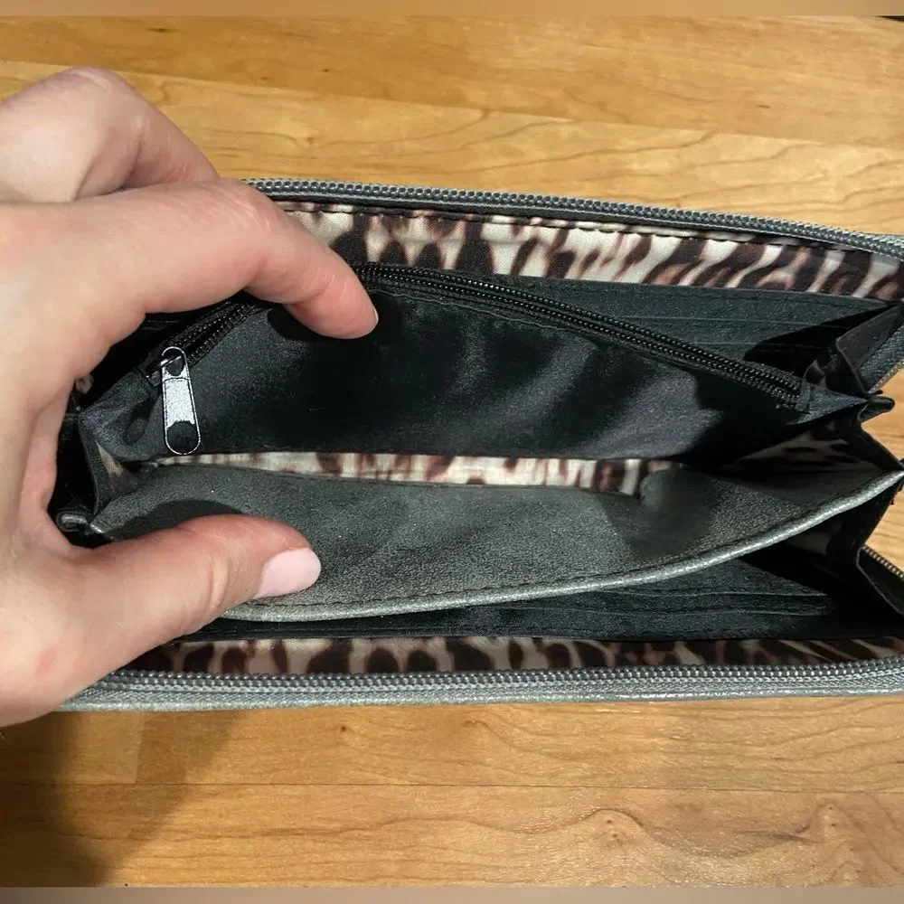 Nicole Miller Zip Around Wallet Grey